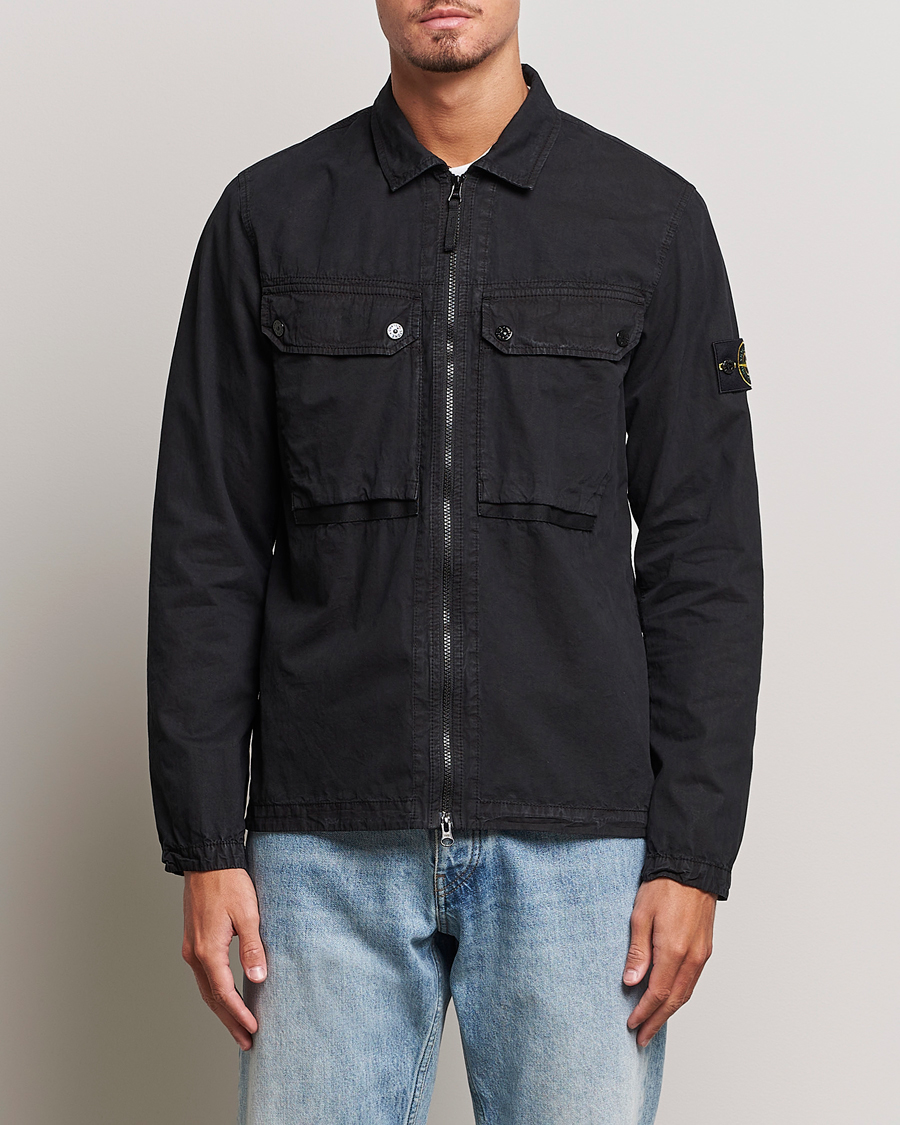 Black stone island over shirt on sale