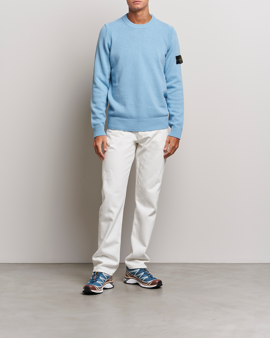 Stone Island Knitted Lambwool Sweater Sky Blue