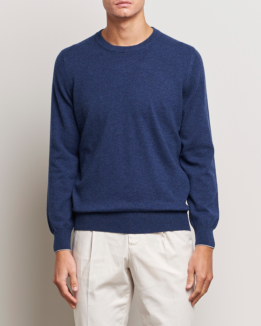 Herren | Luxury Classics | Brunello Cucinelli | 2 Ply Cashmere Pullover Dark Blue