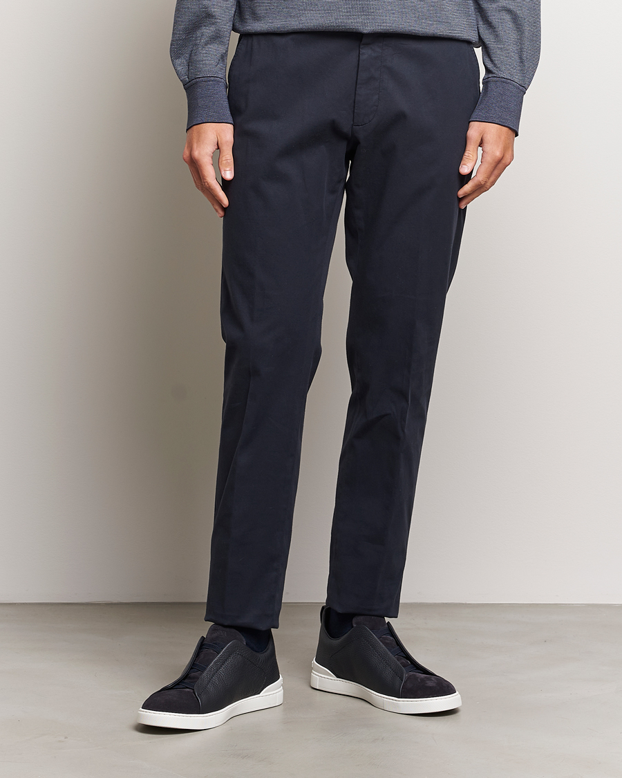 Herren | Zegna | Zegna | Soft Cotton Chinos Navy