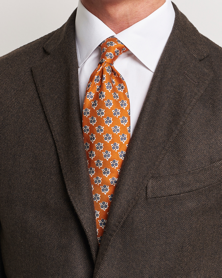 Altea Printed Silk Tie Orange bei Care of Carl