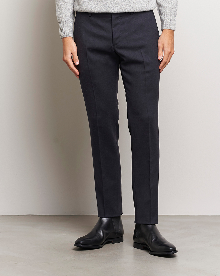 Herren | Kleidung | Incotex | Slim Fit Washable Flannel Trousers Navy