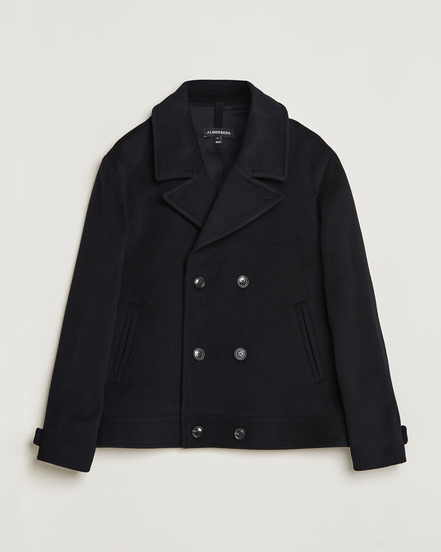 J.Lindeberg Don Double Breasted Wool/Cashmere Jacket Black bei