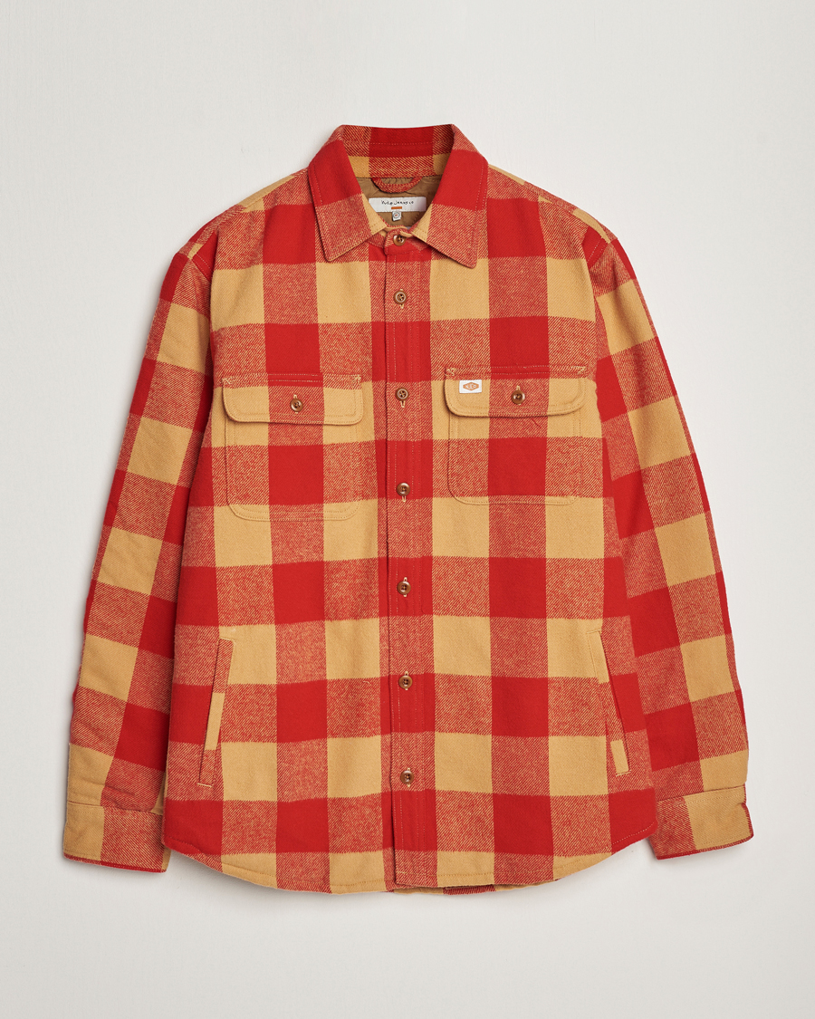 Nudie Jeans Glenn Padded Checked Shirt Jacket Red bei CareOfCarl.de