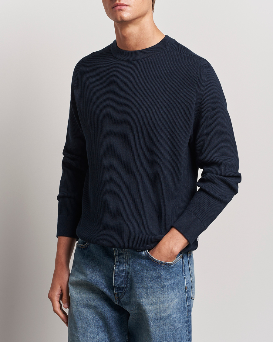 Herren | Pullover | NN07 | Kevin Cotton Knitted Sweater Navy Blue