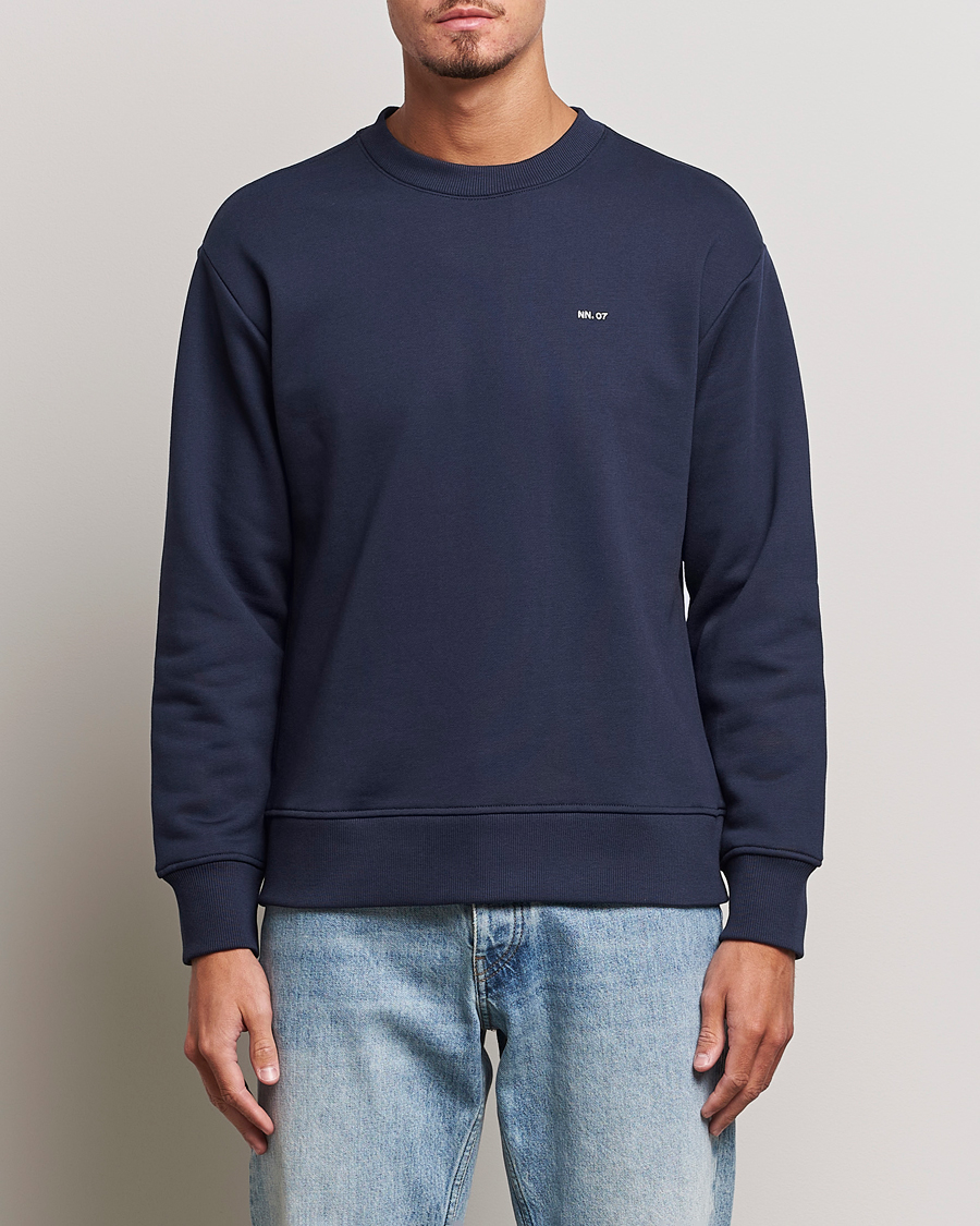 Herren |  | NN07 | Briggs Logo Crew Neck Sweatshirt Navy Blue