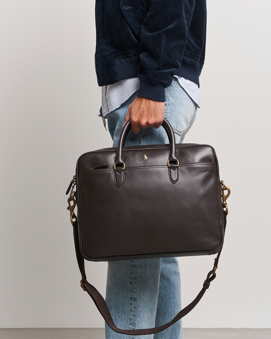 Herren |  | Polo Ralph Lauren | Leather Briefcase Dark Brown