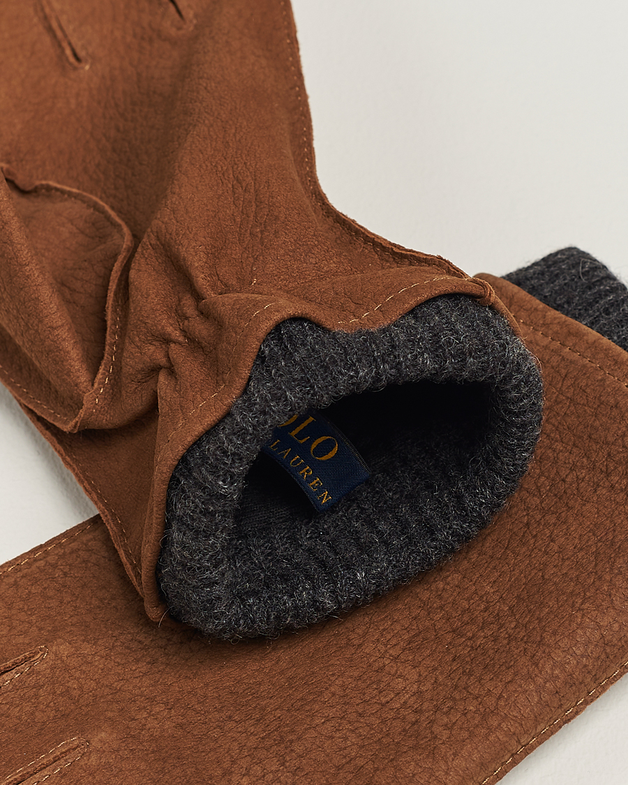 Leather suede gloves polo offers ralph lauren