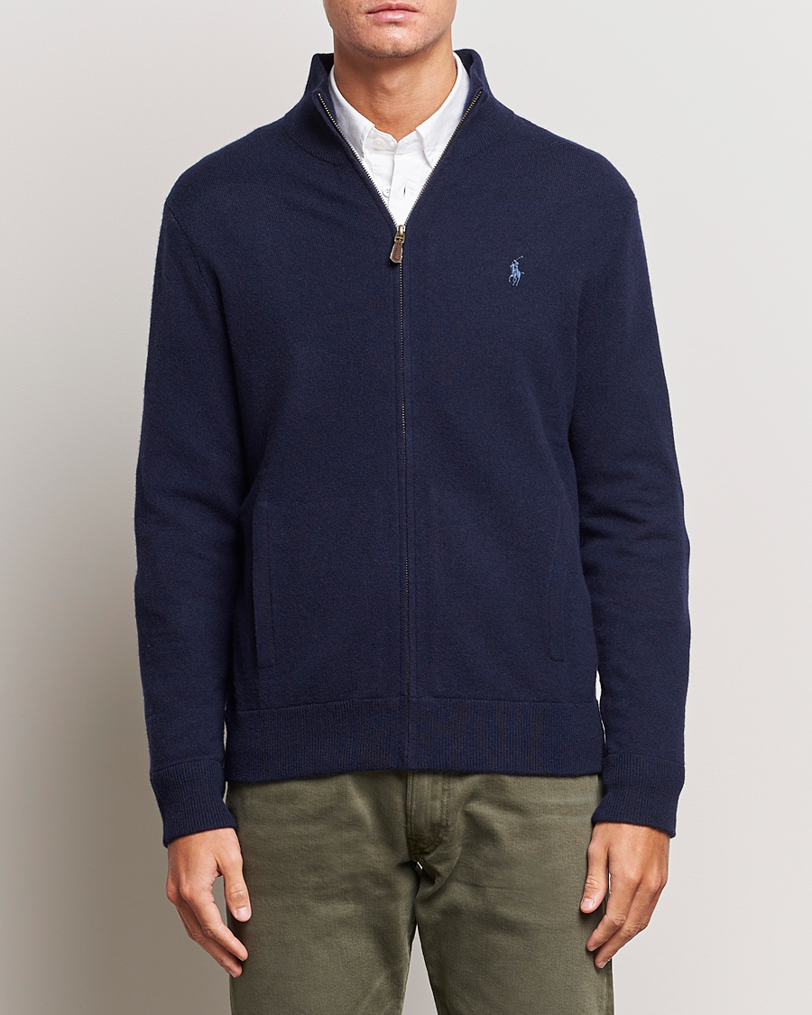 Mens merino full zip on sale sweater