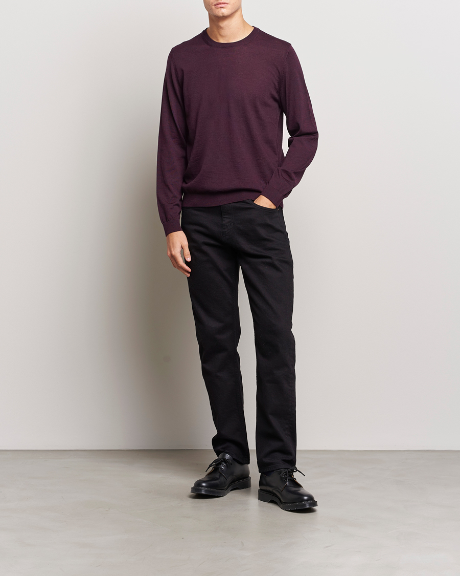 Carl Dark Leno BLACK Care bei BOSS of Knitted Sweater Red