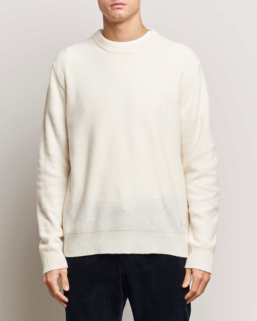 Herren |  | NN07 | Nigel Lambswool Knitted Crew Neck Ecru