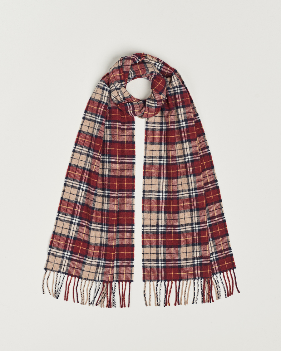 Care Carl Red Multi GANT Checked Scarf Plumped Wool of bei