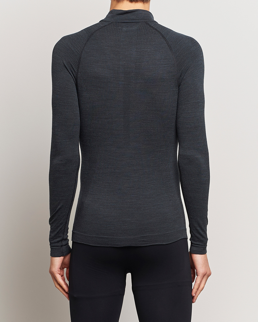 Herren | Running | Falke Sport | Long Sleeve Wool Tech Half Zip Shirt Black