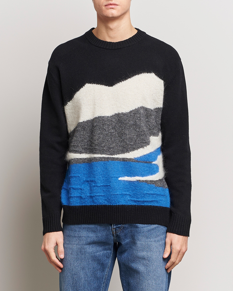 Herren |  | NN07 | Jason Mohair Wool Sweater Black Multi
