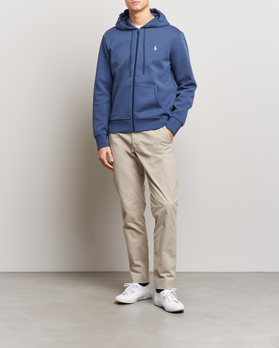 Polo Ralph Lauren Double Knitted Full-Zip Hoodie Blue Heather