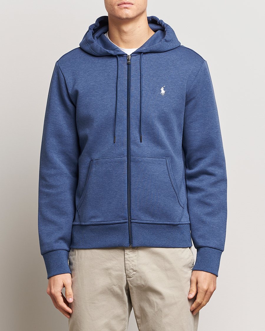 Polo Ralph Lauren Double Knitted Full-Zip Hoodie Blue Heather