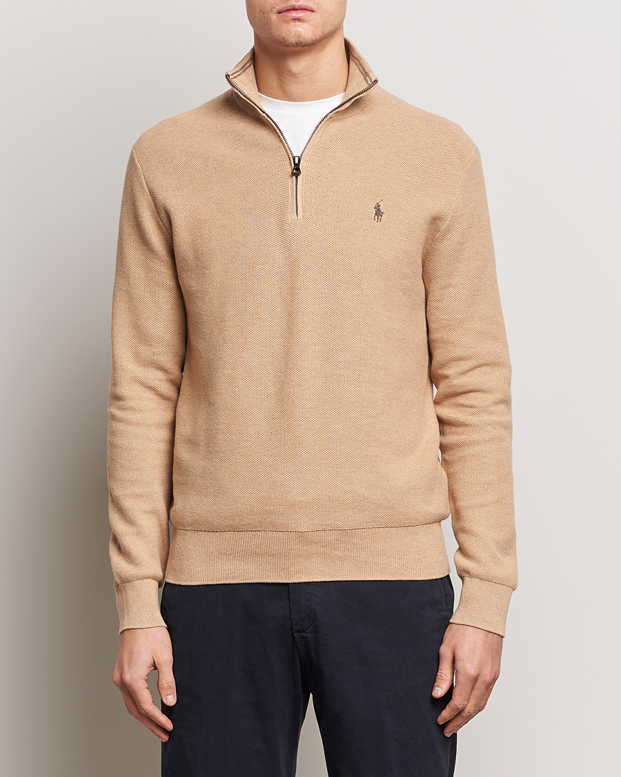 Herren |  | Polo Ralph Lauren | Textured Half Zip Camel Melange