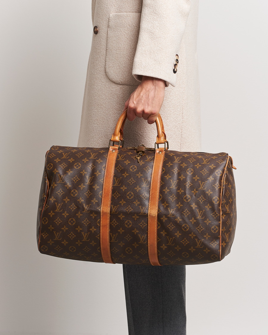 LOUIS VUITTON Damen Keepall 50 Bandouliere in Schwarz