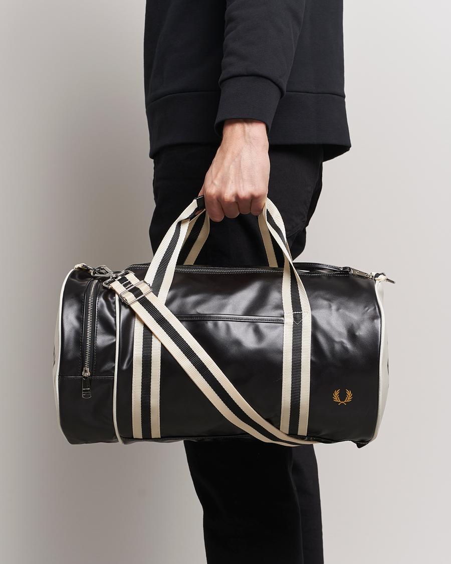 Fred Perry Classic Barrel Bag Black Ecru