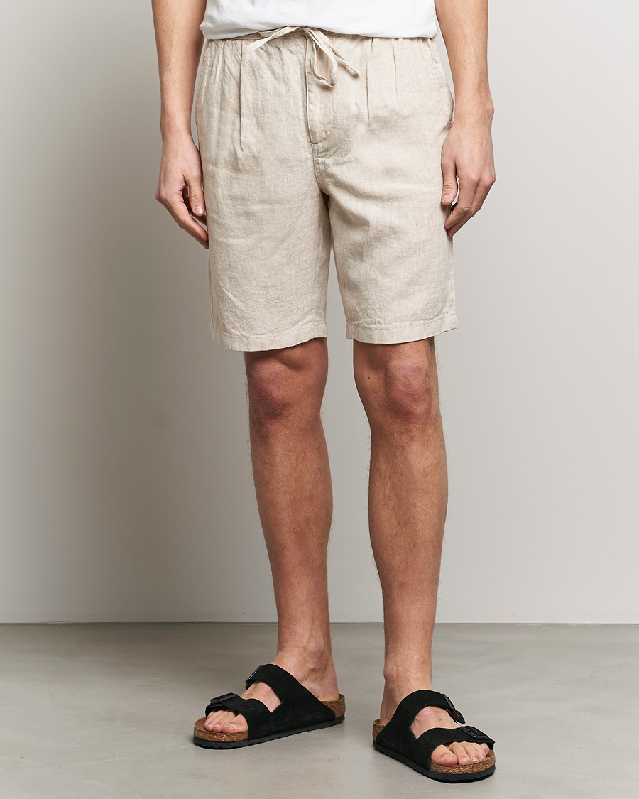 Herren |  | KnowledgeCotton Apparel | Loose Linen Shorts Light Feather Gray