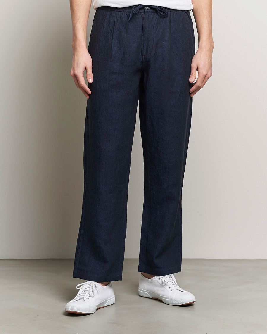 Herren |  | KnowledgeCotton Apparel | Loose Linen Pants Total Eclipse