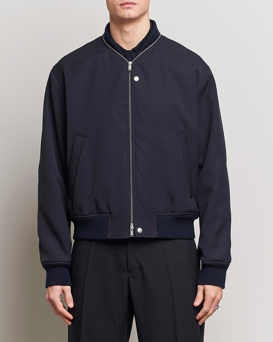 Herren |  | Jil Sander | Wool Gabardine Bomber Jacket Navy