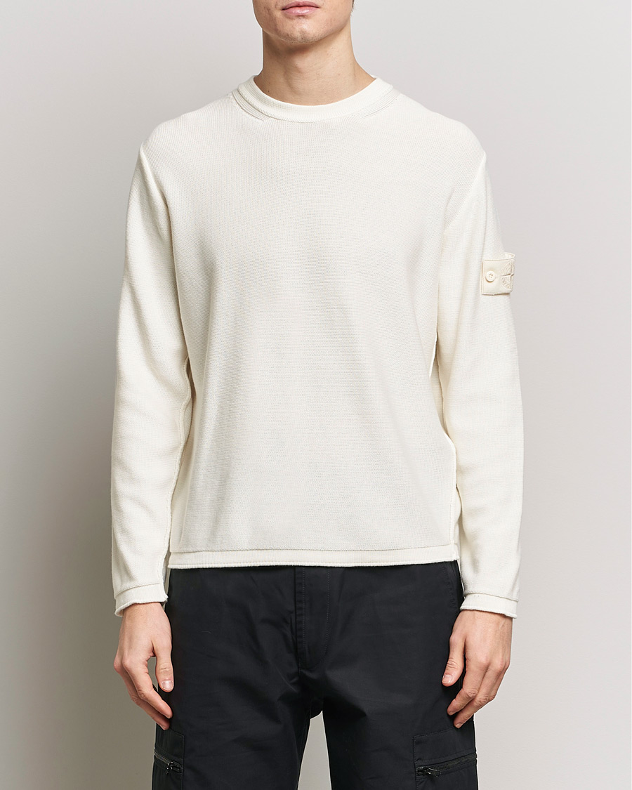 Herren | Stone Island | Stone Island | Ghost Knitted Cotton/Cashmere Sweater Natural Beige