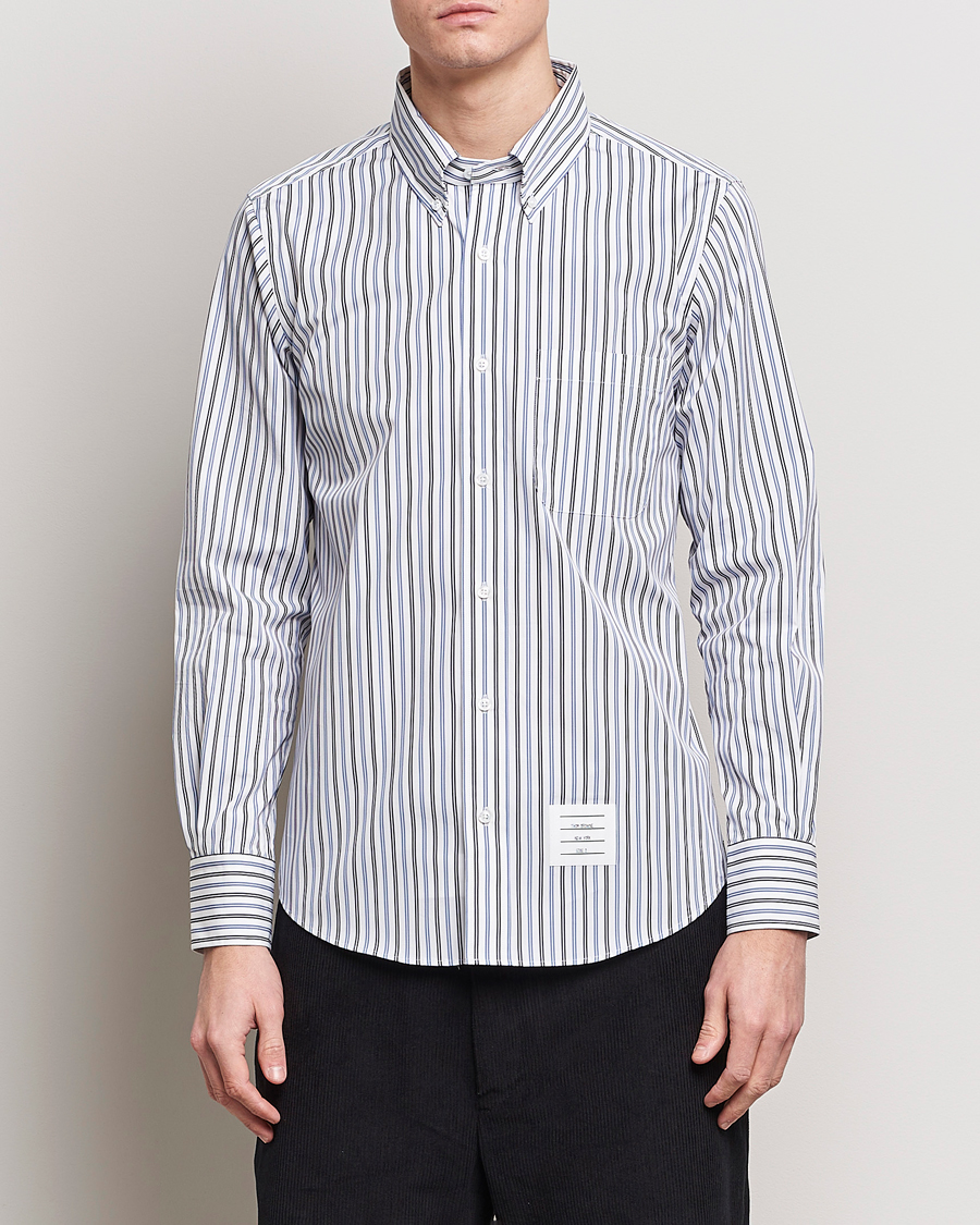 Herren | Luxury Classics | Thom Browne | Button Down Poplin Shirt Navy Stripes