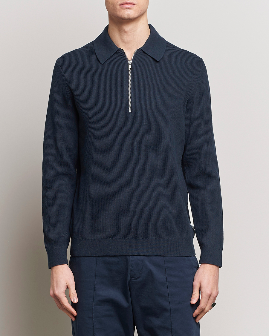 Herren | Pullover | NN07 | Hansie Knitted Half Zip Navy Blue