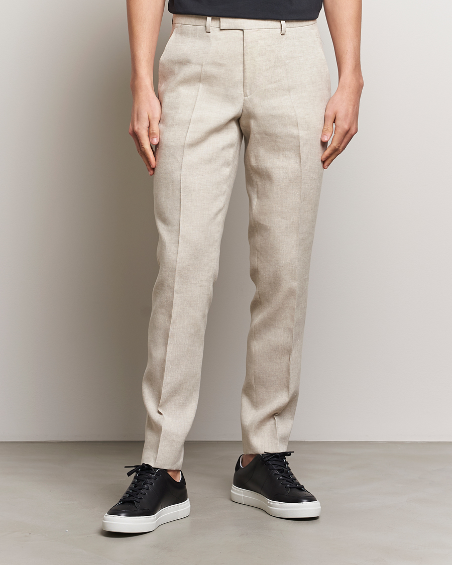 Herren | Leinenhosen | J.Lindeberg | Grant Super Linen Trousers Moonbeam