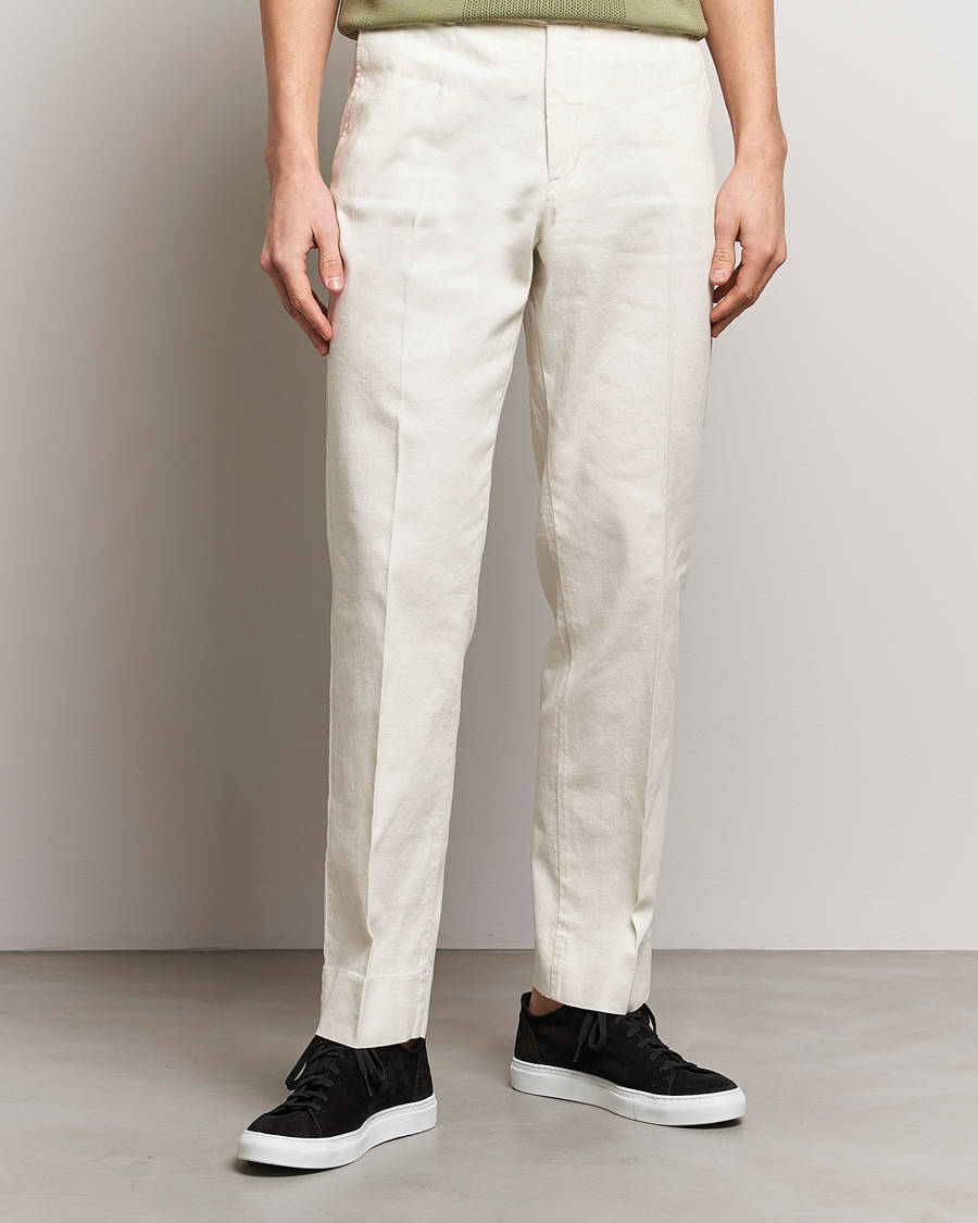 Herren | Leinenhosen | J.Lindeberg | Lois Cotton/Linen Stretch Pants Cloud White