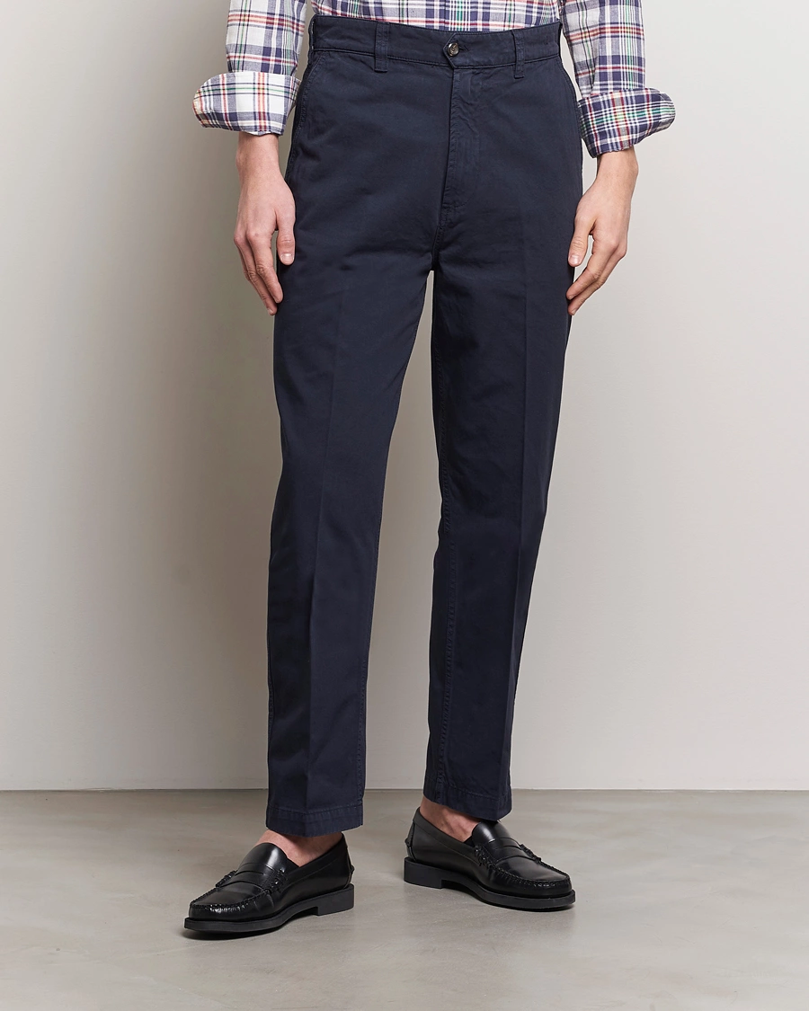 Herren | Chinos | Drake\'s | Flat Front Cotton Chino Navy