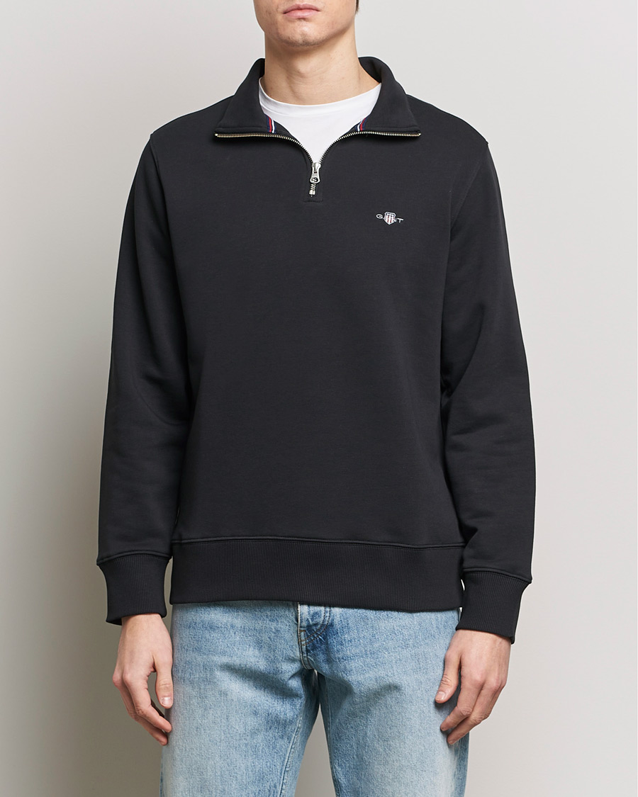 Herren |  | GANT | Original Shield Half Zip Sweater Black