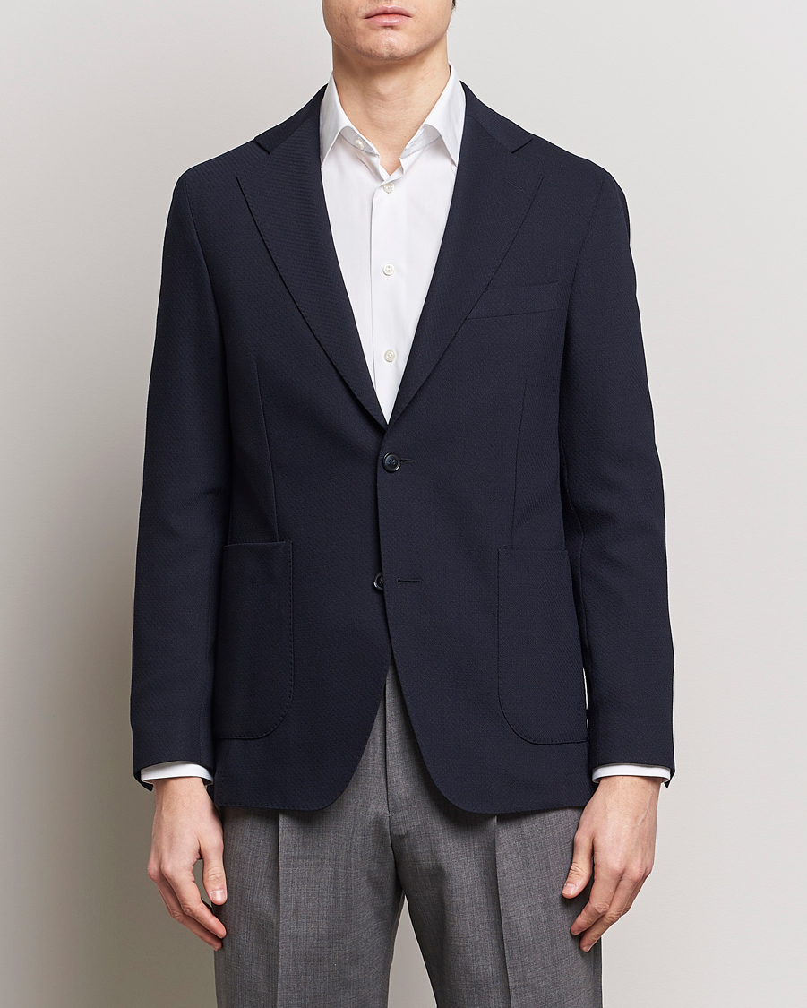 Herren |  | Oscar Jacobson | Ferry Patch Soft Wool Blazer Navy