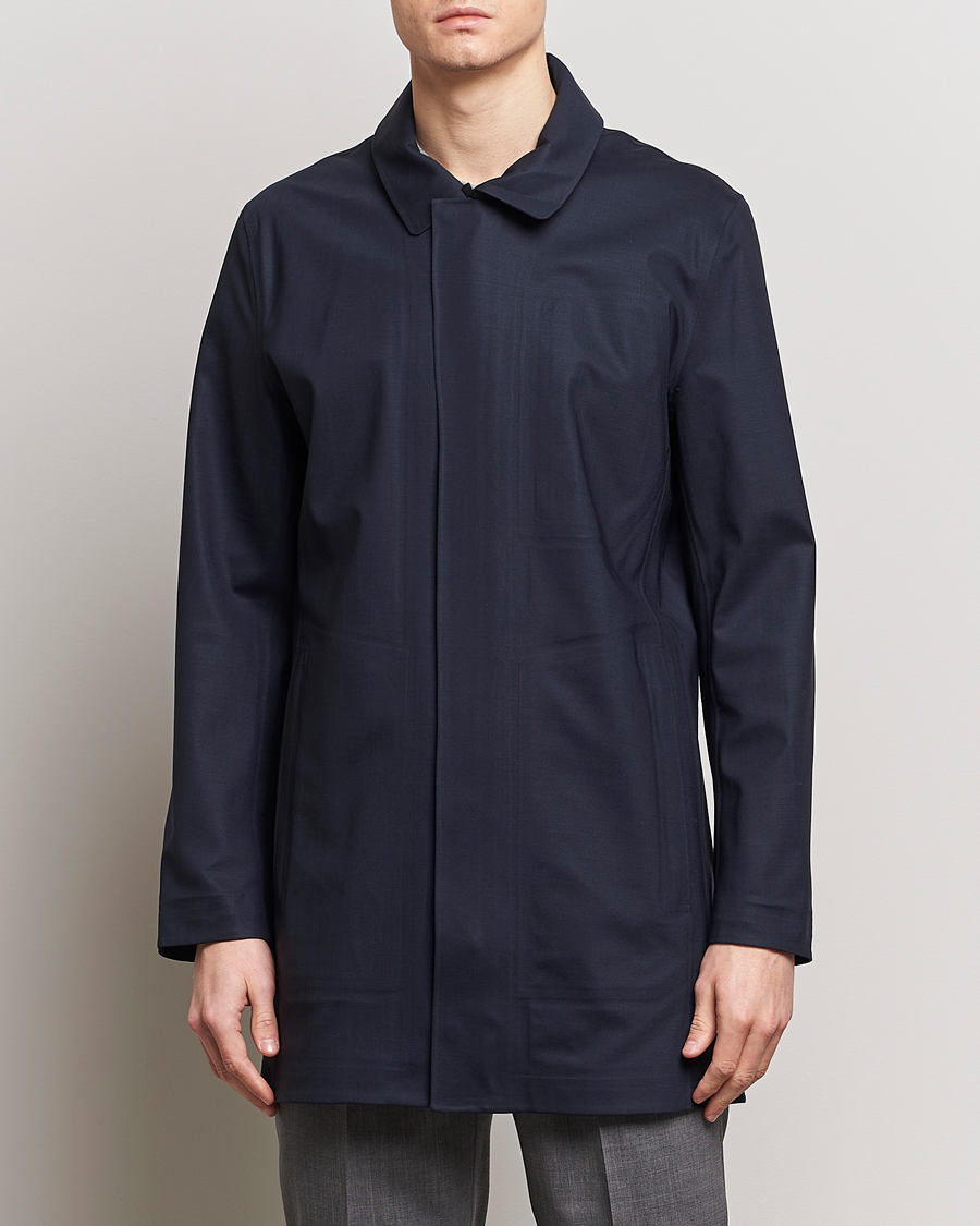 Herren | Mäntel | UBR | Sky Fall Savile Waterproof Wool Coat Dark Navy