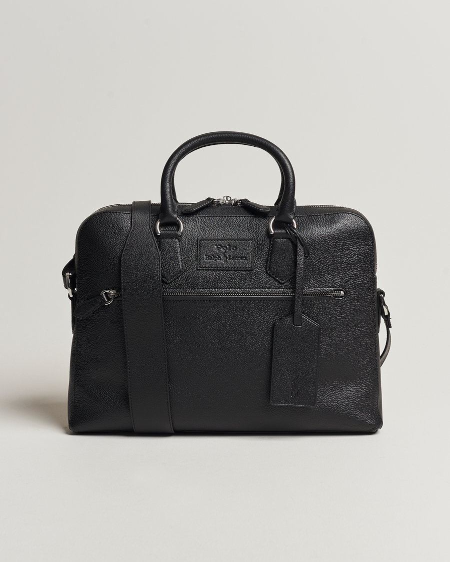 Polo Ralph Lauren Pebble Leather Briefcase Black