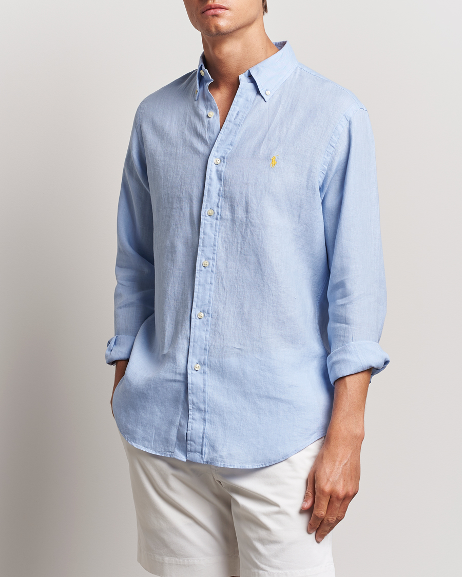Herren | Freizeithemden | Polo Ralph Lauren | Custom Fit Linen Button Down Blue Hyacinth