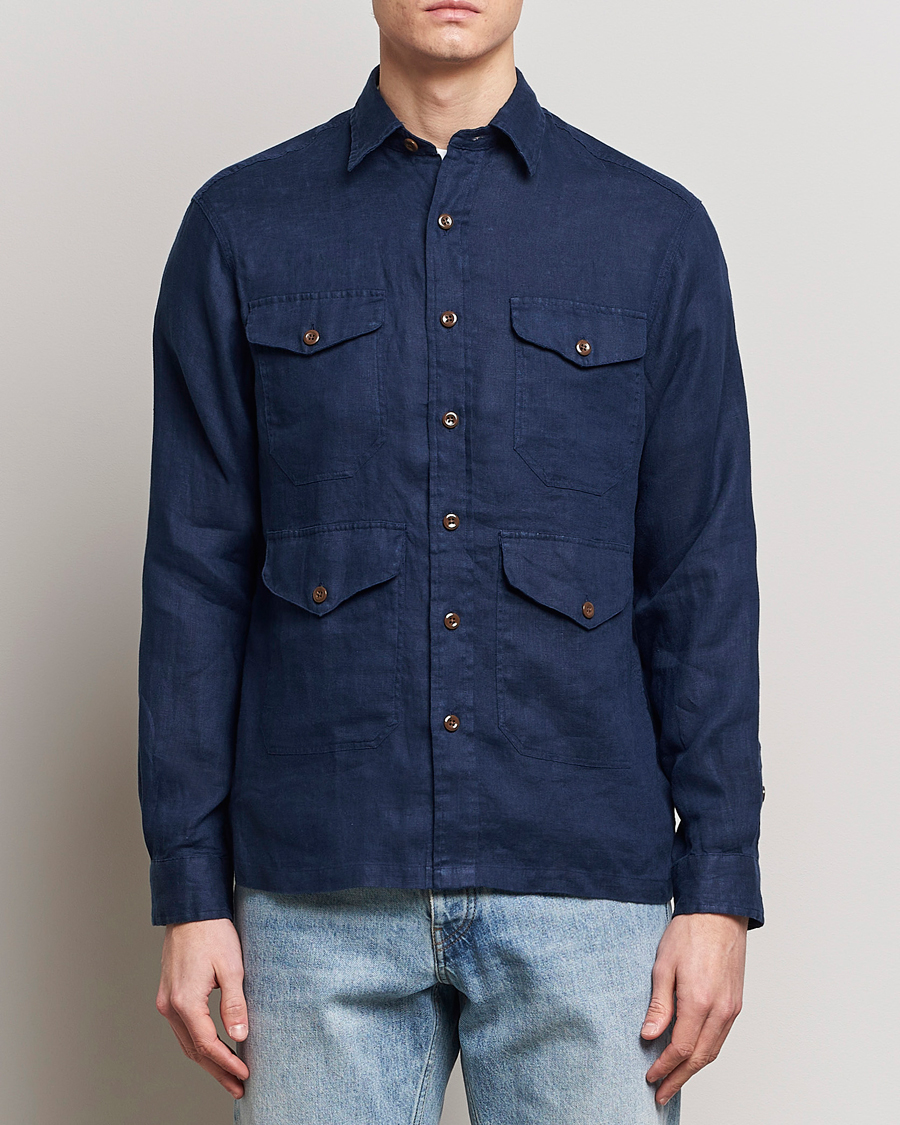 Herren | Only Polo | Polo Ralph Lauren | Linen Overshirt Newport Navy