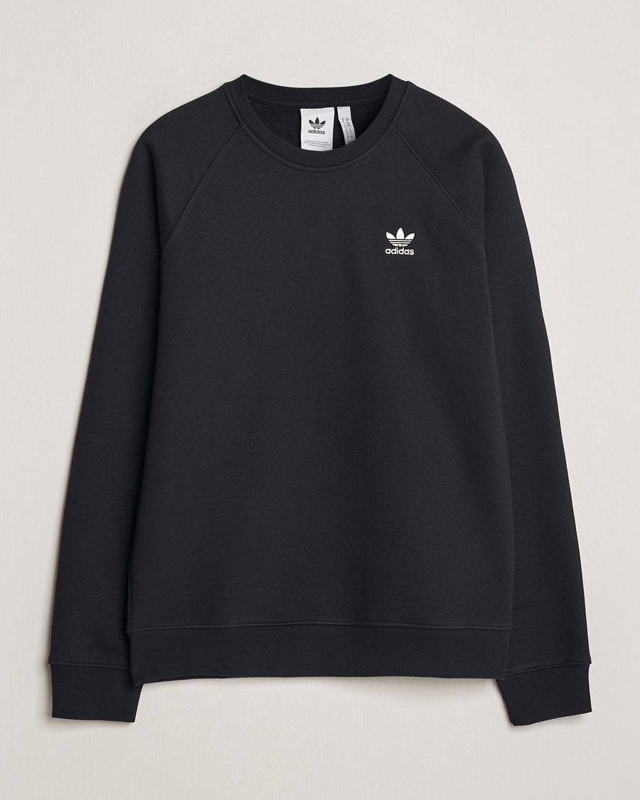 Adidas originals logo crew neck sweatshirt black hotsell