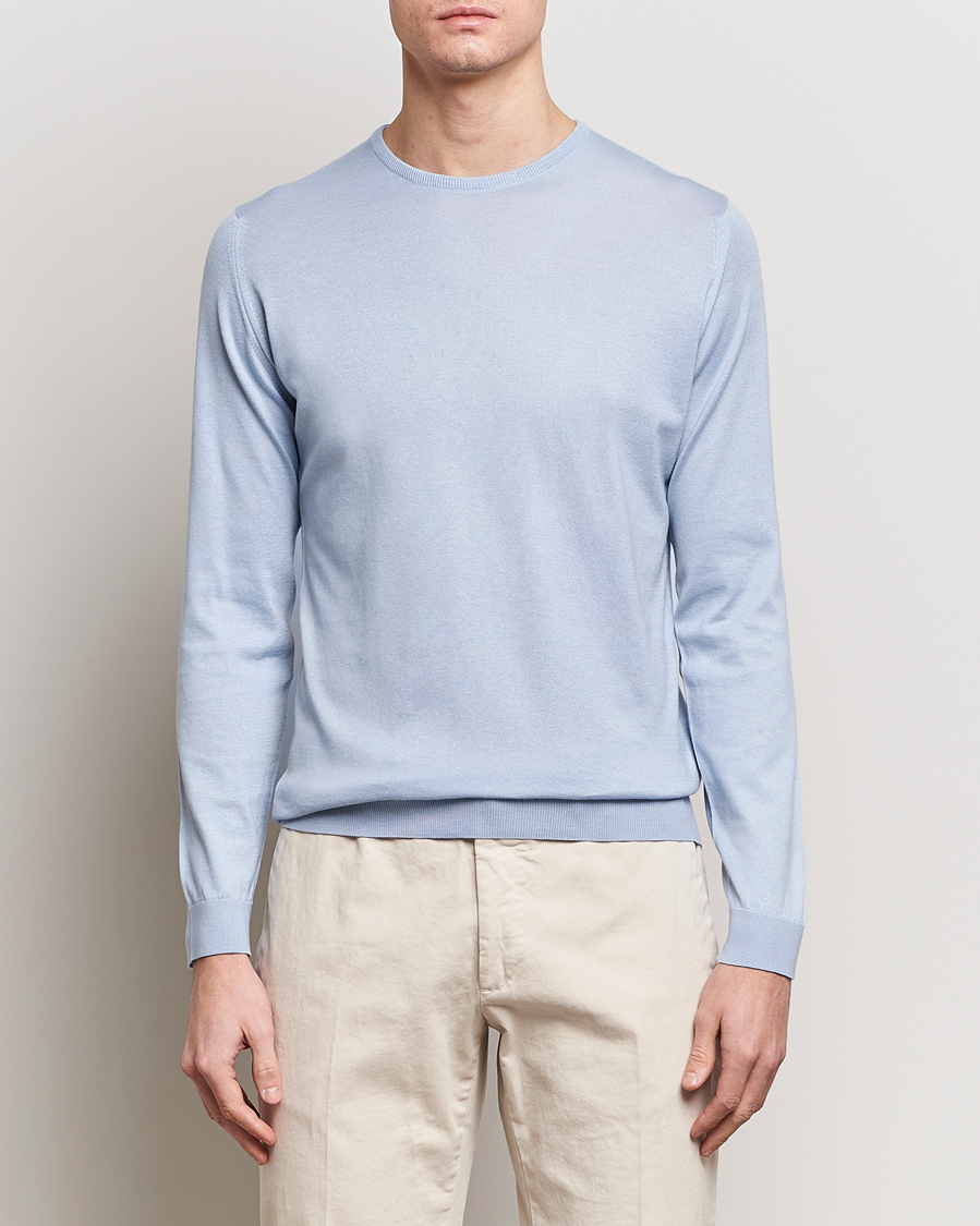 Herren |  | John Smedley | Hatfield Sea Island Crew Neck Mirage Blue