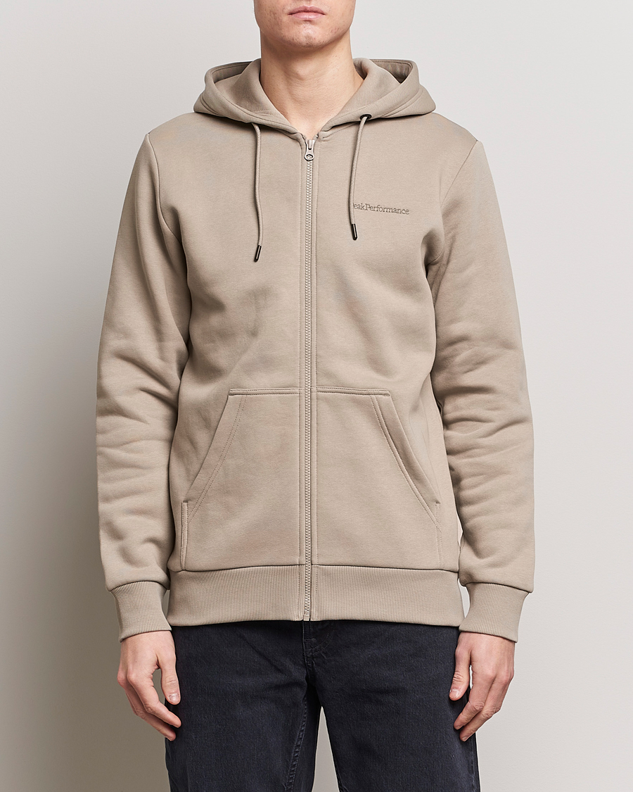 Herren | Peak Performance | Peak Performance | Original Logo Full Zip Hoodie Avid Beige