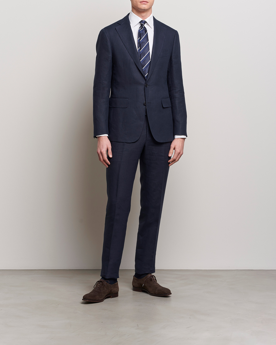 Herren | Anzüge | Canali | Capri Linen Suit Navy