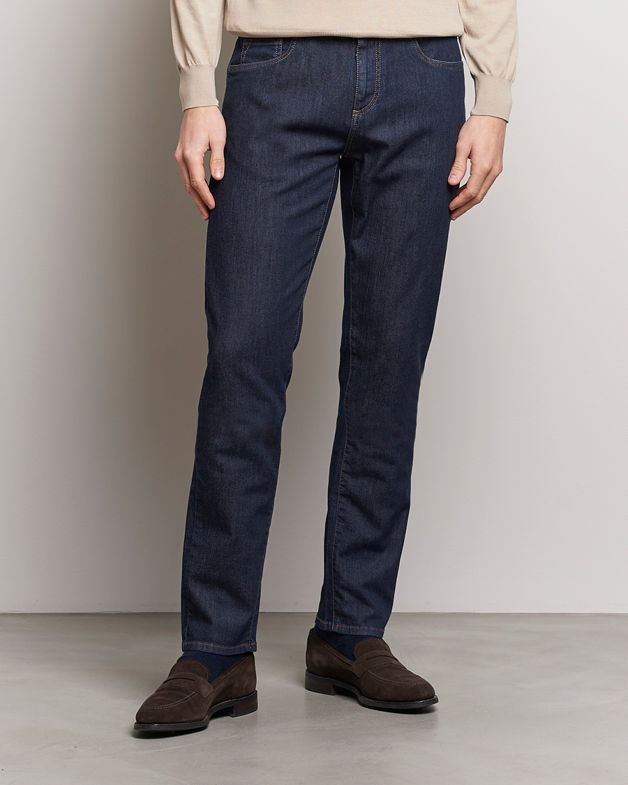 Herren |  | Canali | Slim Fit 5-Pocket Jeans Dark Indigo