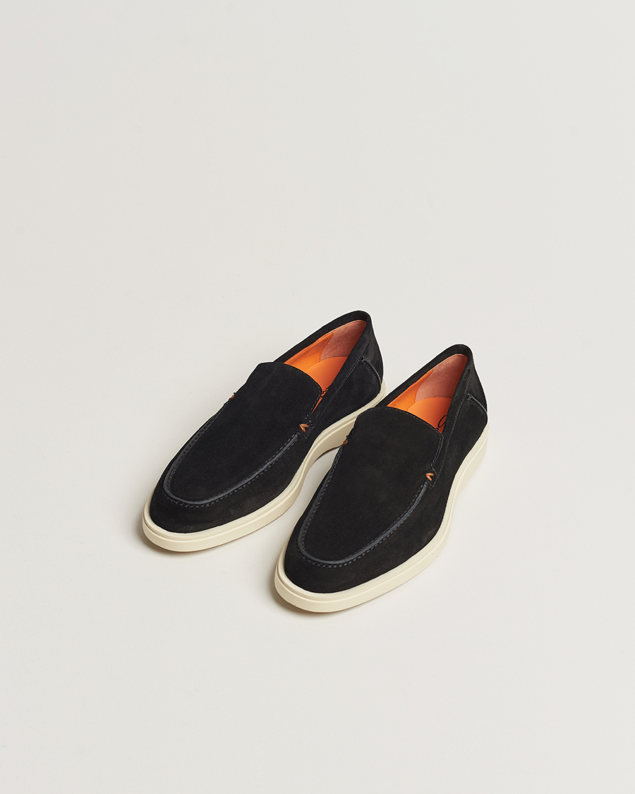 Santoni Summer Loafers Black Suede bei Care of Carl