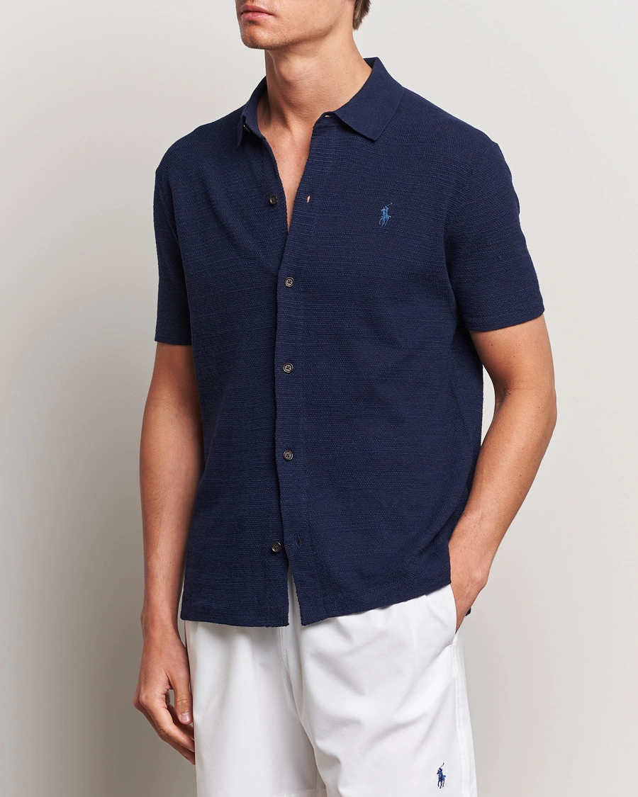 Herren |  | Polo Ralph Lauren | Textured Knitted Short Sleeve Shirt Bright Navy