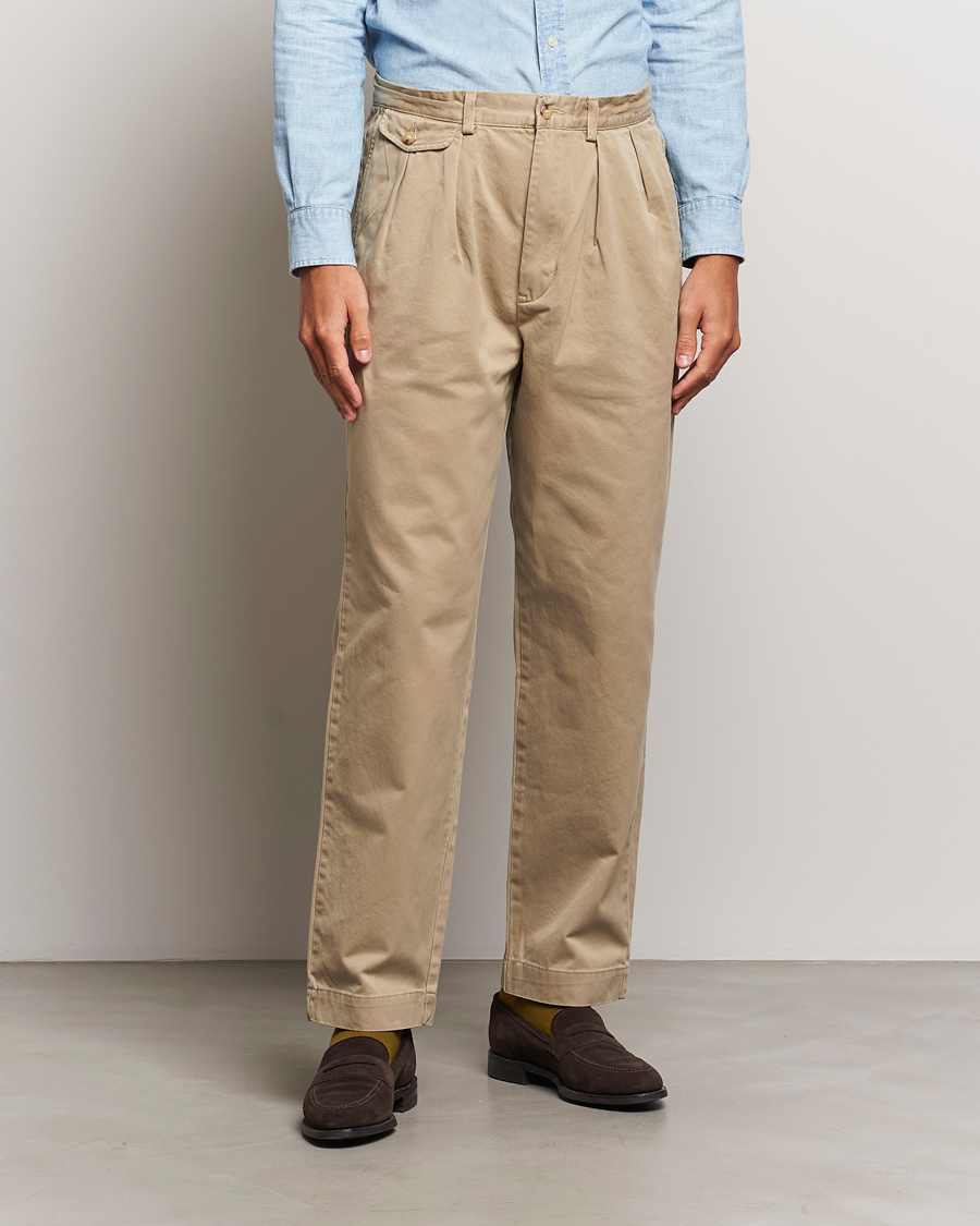 Herren |  | Polo Ralph Lauren | Rustic Twill Pleated Worker Trousers RL Khaki
