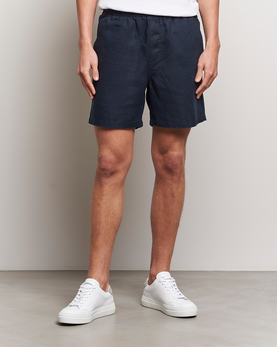 Herren | Contemporary Creators | Samsøe Samsøe | Sajabari Linen Drawstring Shorts Salute Navy