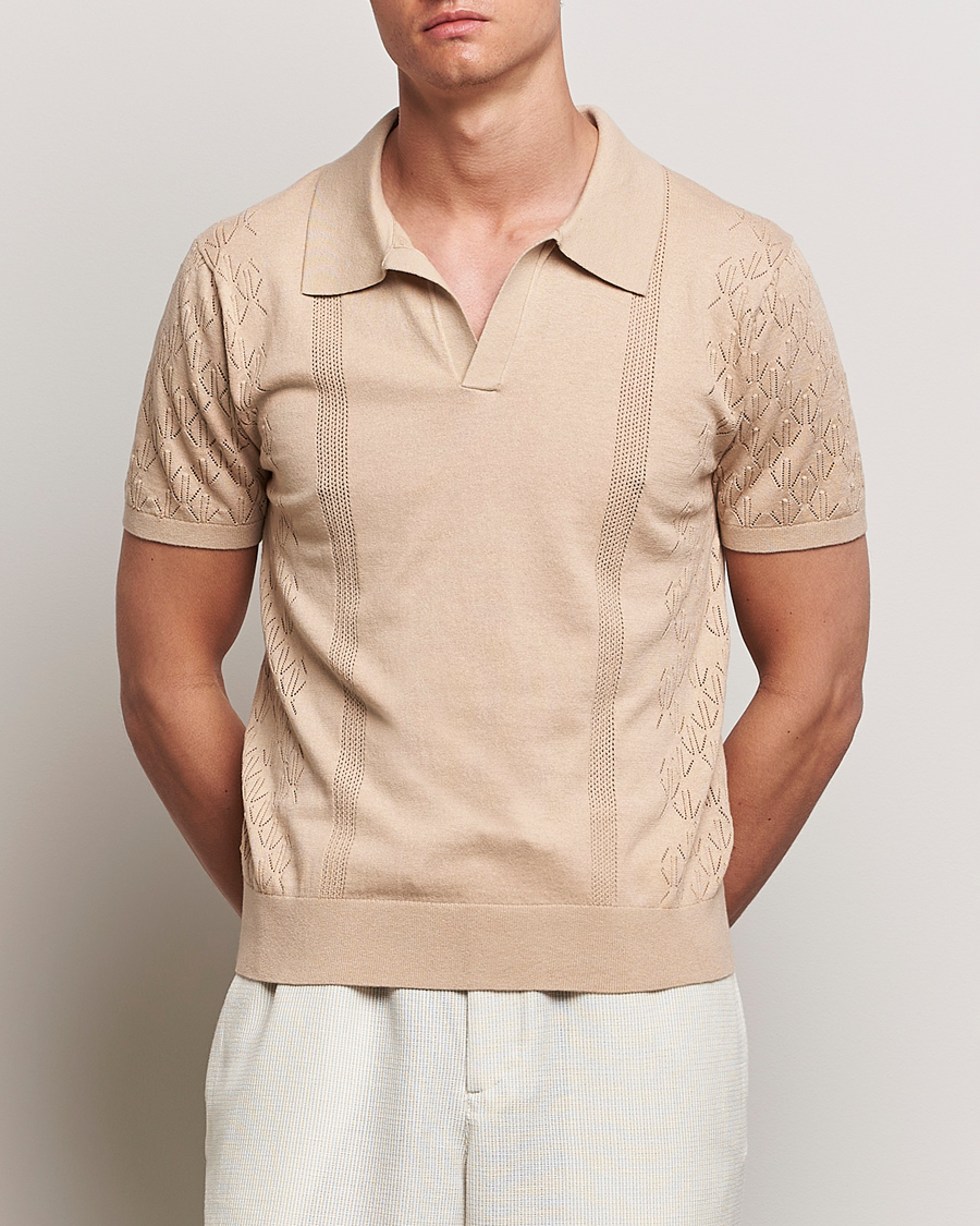 Herren | Kleidung | J.Lindeberg | Ringo Open Collar Safari Beige