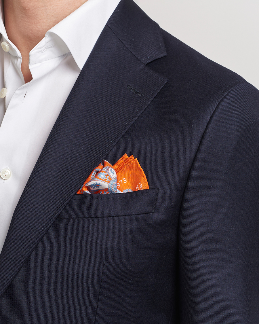 Herren | Accessoires | E. Marinella | Archive Printed Silk Pocket Square Orange