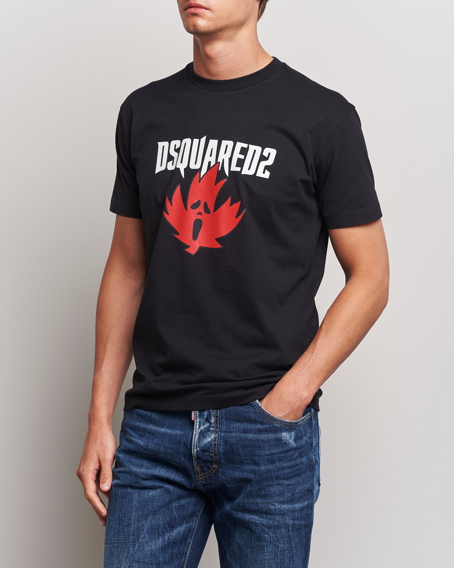 Herren | T-Shirts | Dsquared2 | Horror Leaf T-Shirt Black